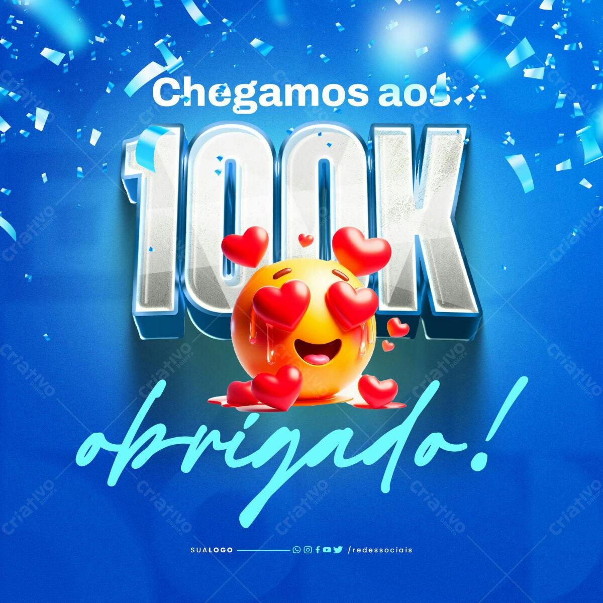 Post de 100k Seguidores PSD Editável