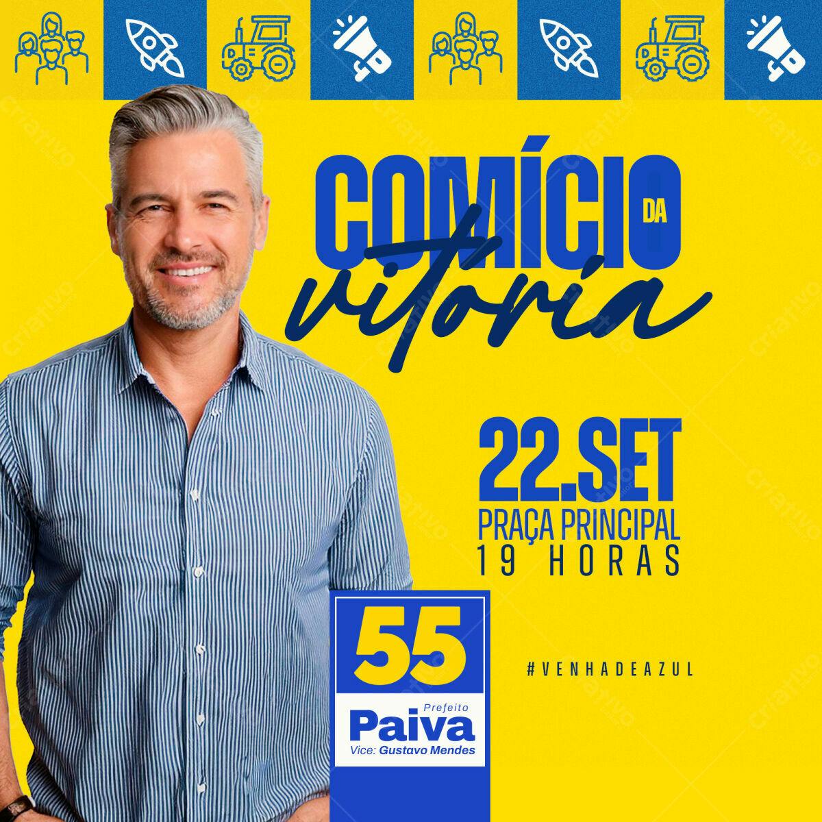 Flyer Comício Eleitoral PSD Editável