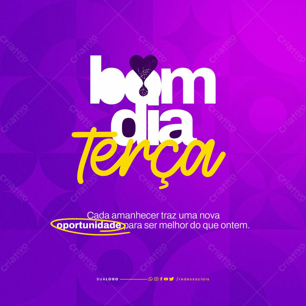 Postagem Motivacional de Boa Terça PSD Editável