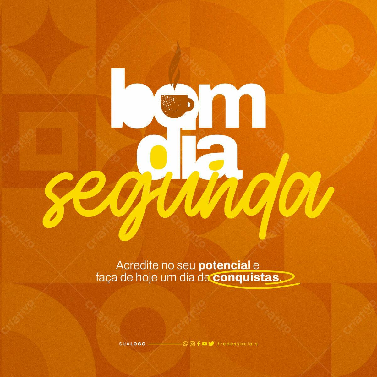 Postagem Boas Vindas Segunda-feira PSD Editável