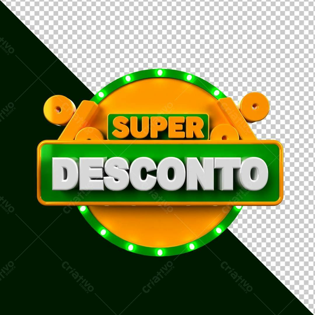 Badge Super Desconto PSD Editável