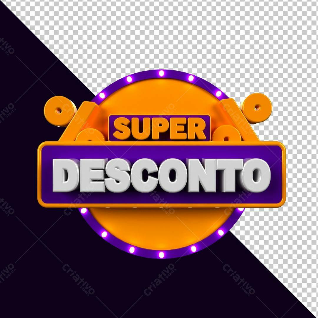 Badge Super Desconto PSD Editável
