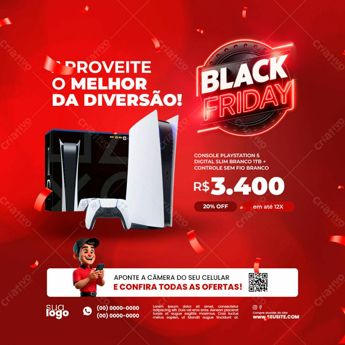 Flyer Black Friday Playstation 5 PSD Editável