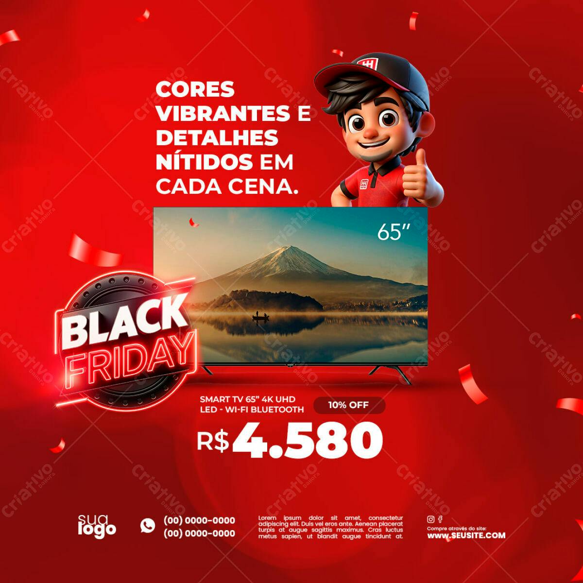 Banner Black Friday Smart TV 65" 4K UHD PSD Editável