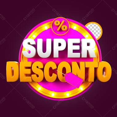 Super desconto com luz rosa