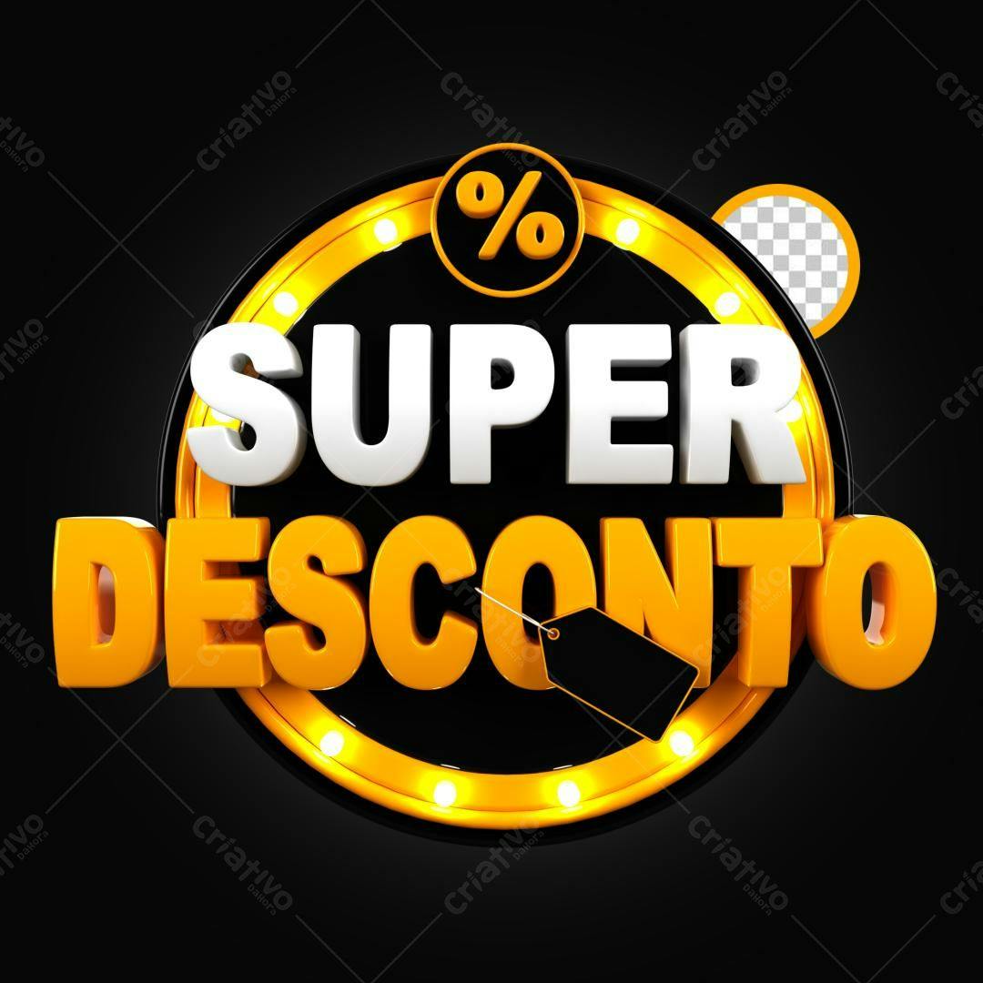 Selo 3D promocional amarelo e branco