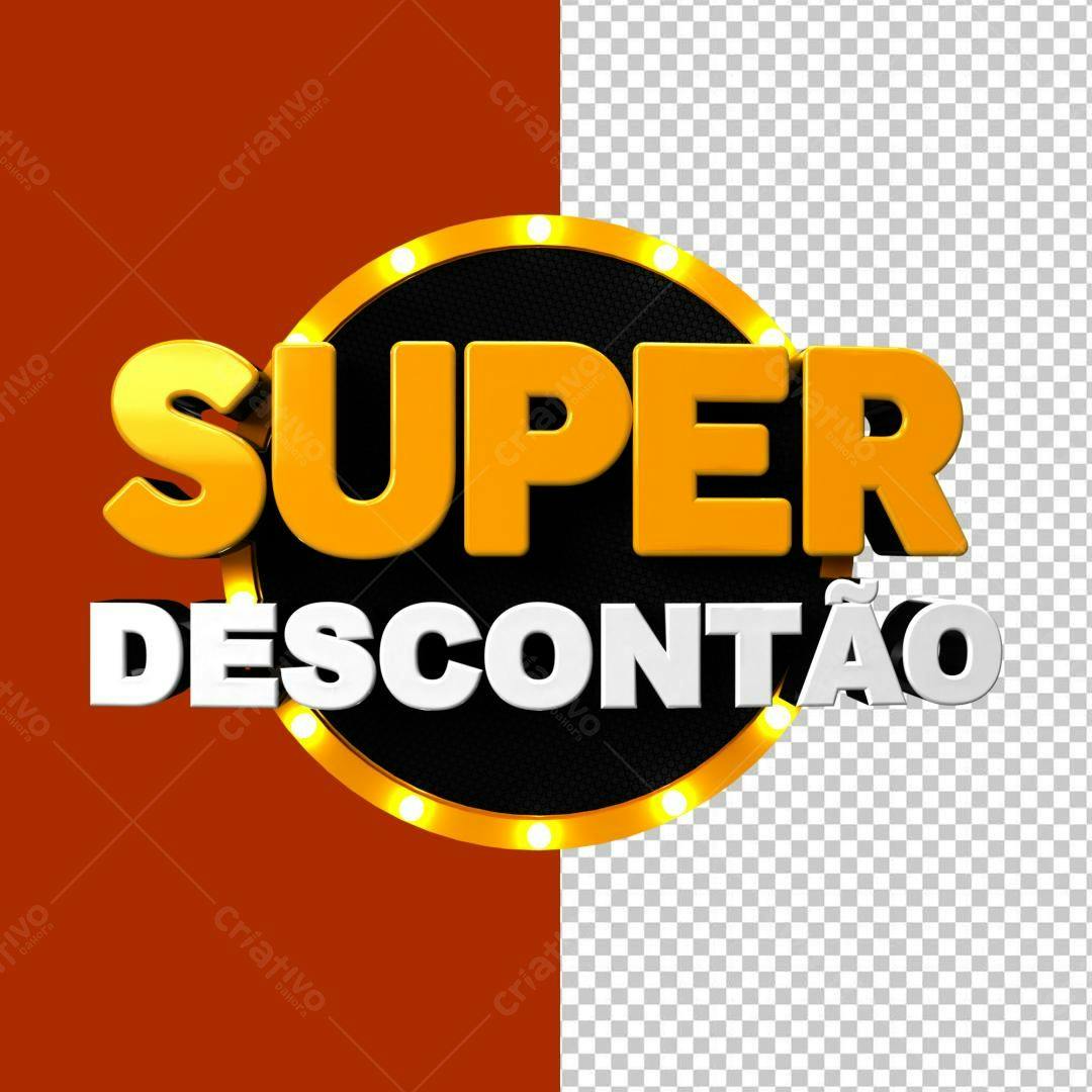 Selo 3D promocional dourado e branco
