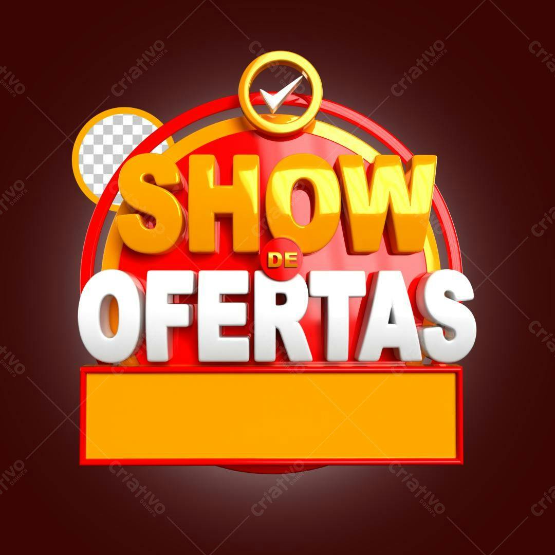 Selo 3D promocional vermelho e amarelo