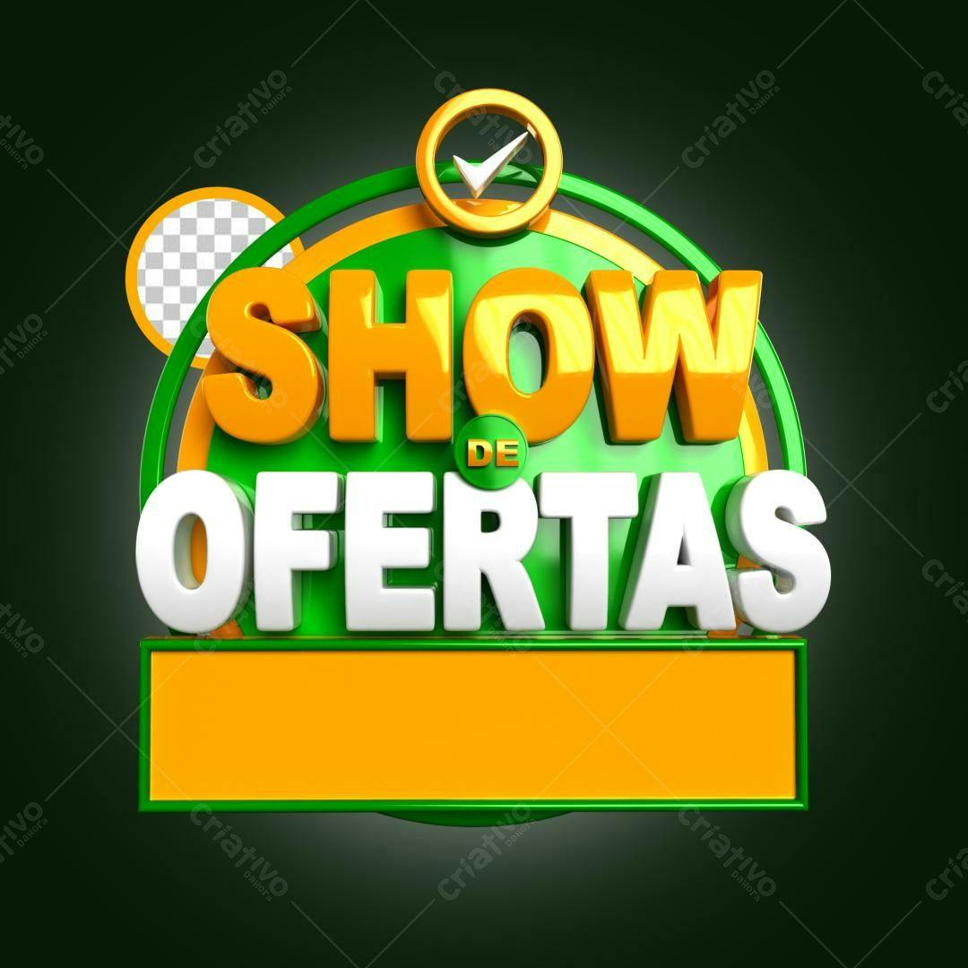 Selo 3D promocional verde e laranja brilhante