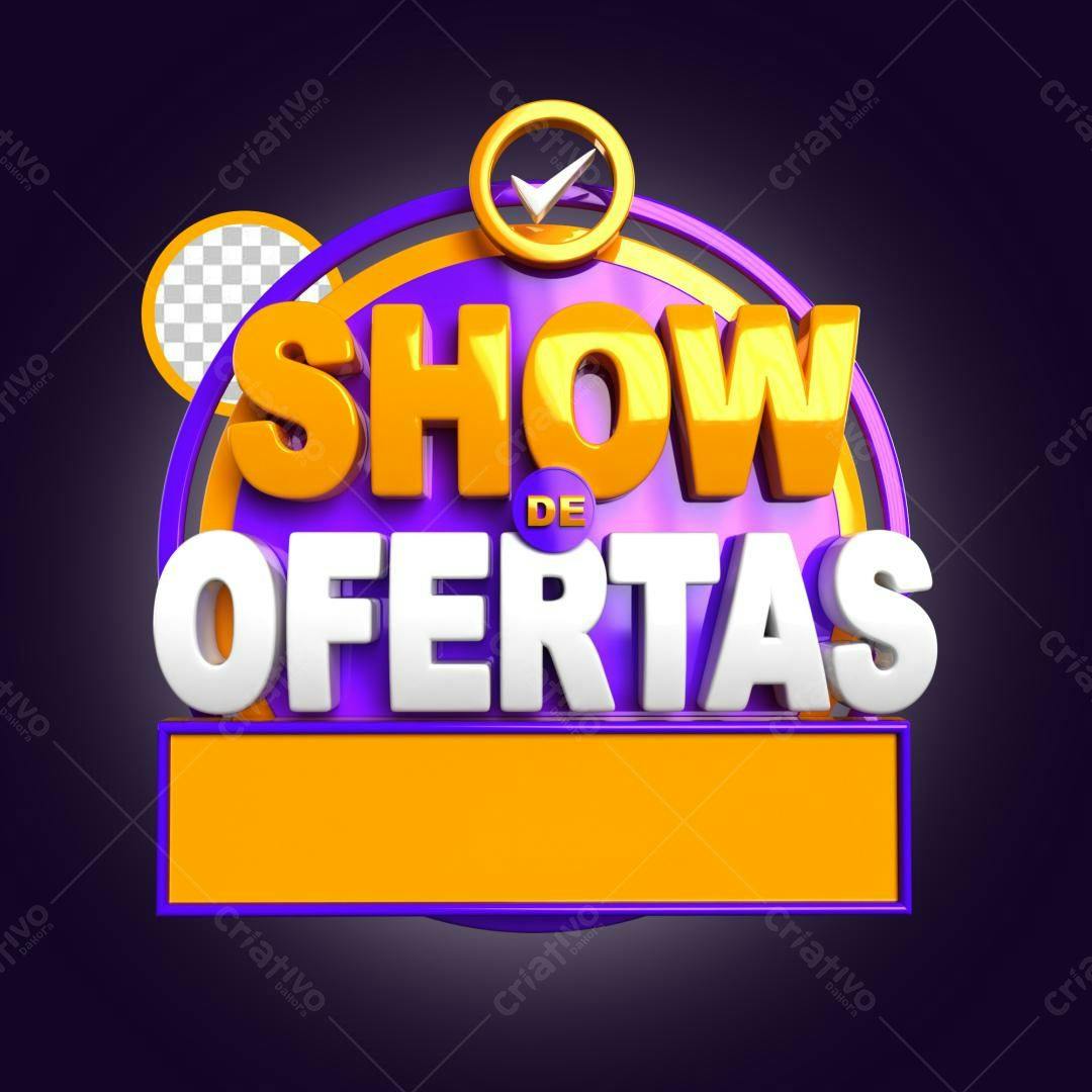 Selo 3D promocional amarelo e roxo brilhante