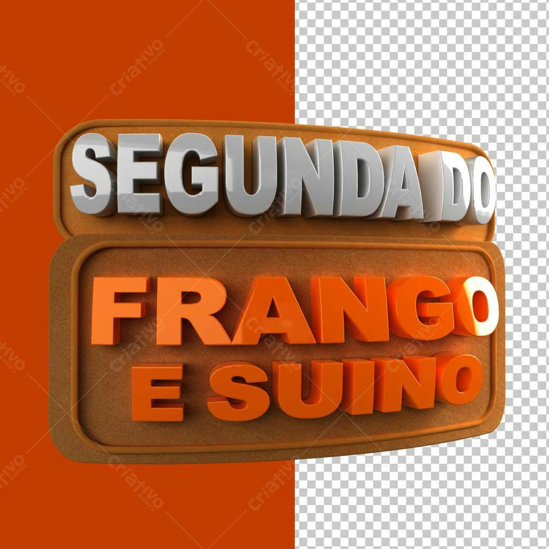 Selo 3D promocional laranja e branco