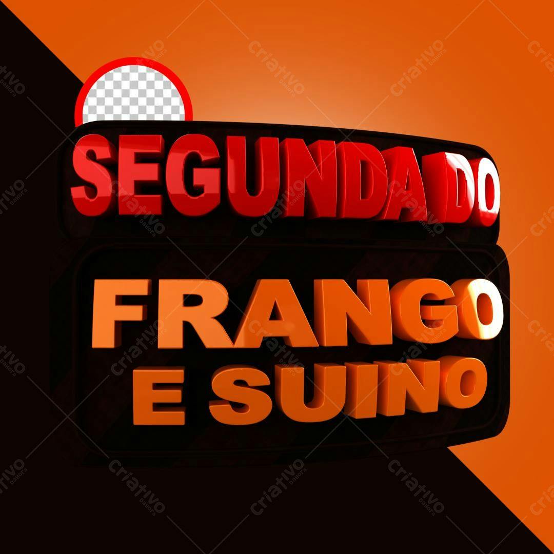 Selo 3D promocional vermelho e laranja
