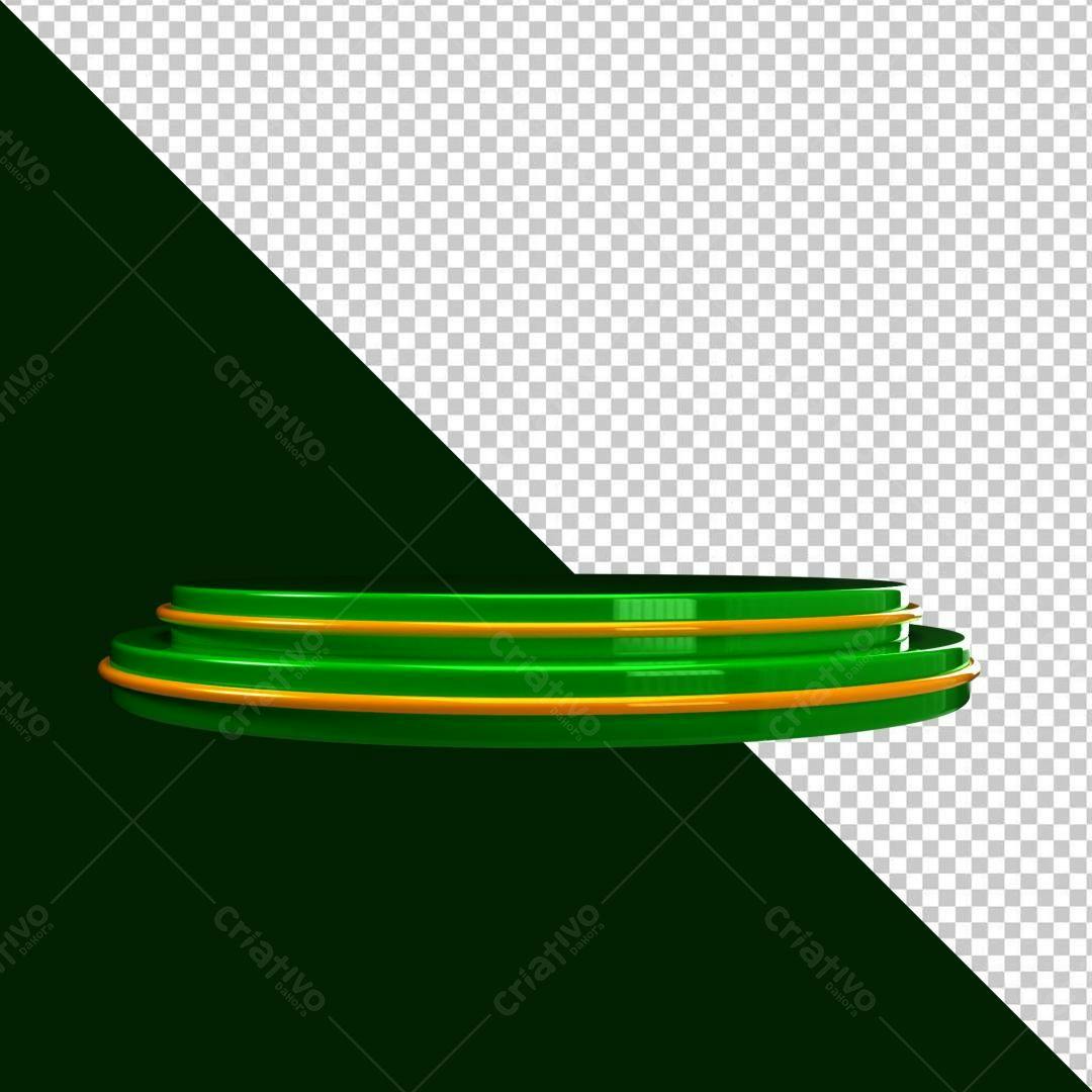 Selo 3D de premiação verde e dourado