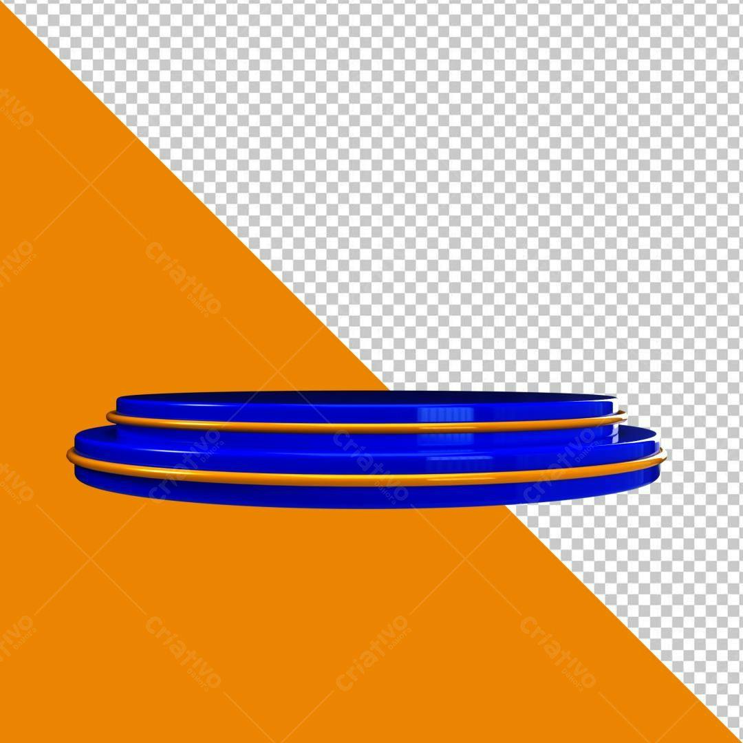 Selo 3D de premiação azul e dourado