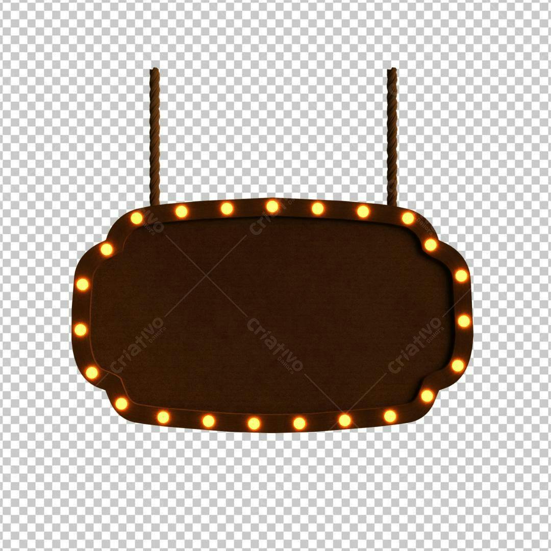 Selo 3D decorativo marrom com luzes amarelas