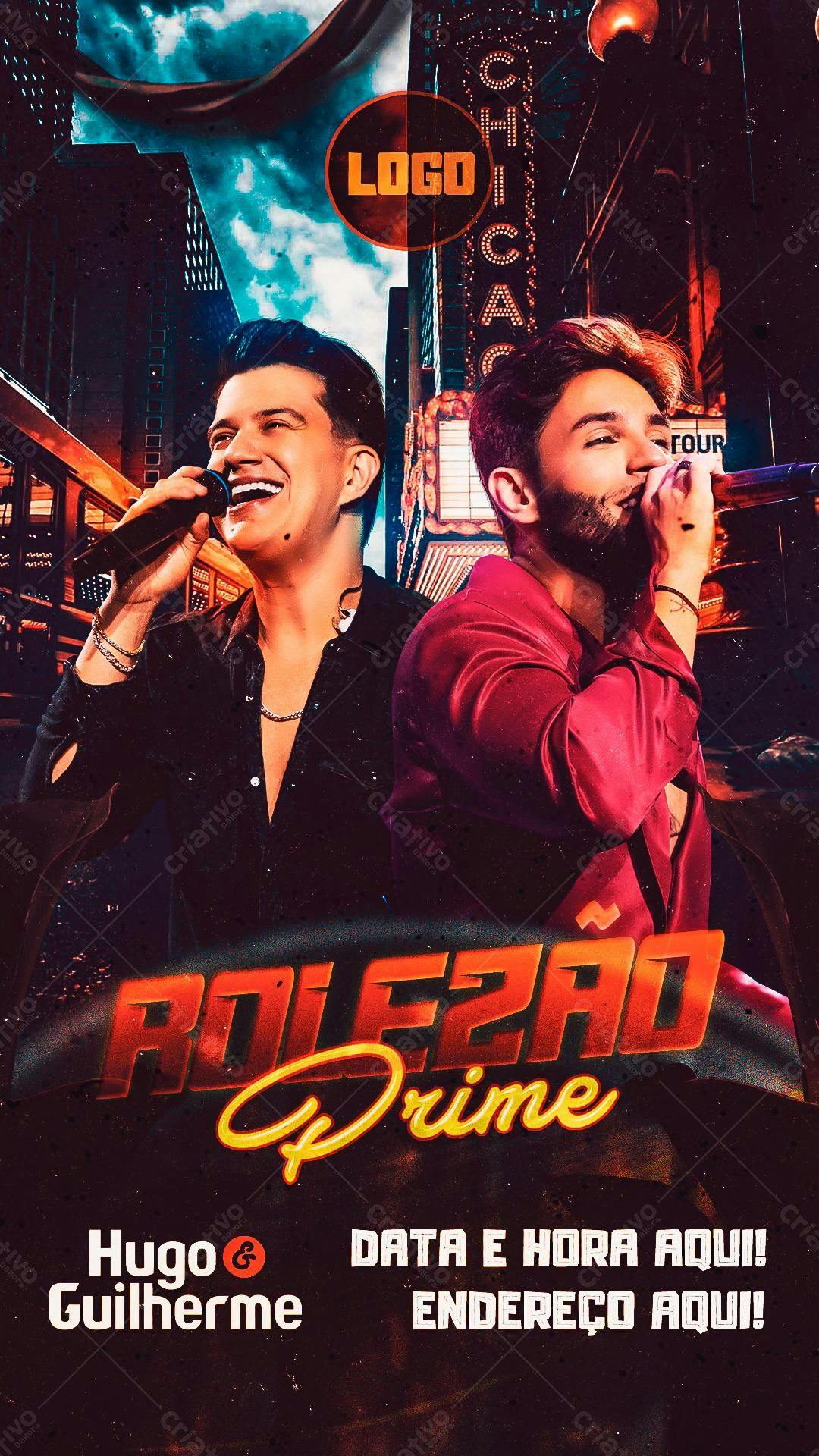 Flyer para Show Hugo & Guilherme PSD Editável