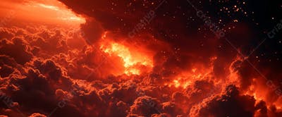 Imagem De Fundo Explosão No Céu Nuvens Escura Com Faíscas