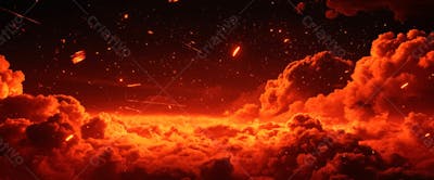 Imagem De Fundo Explosão No Céu Nuvens Escura Com Faíscas