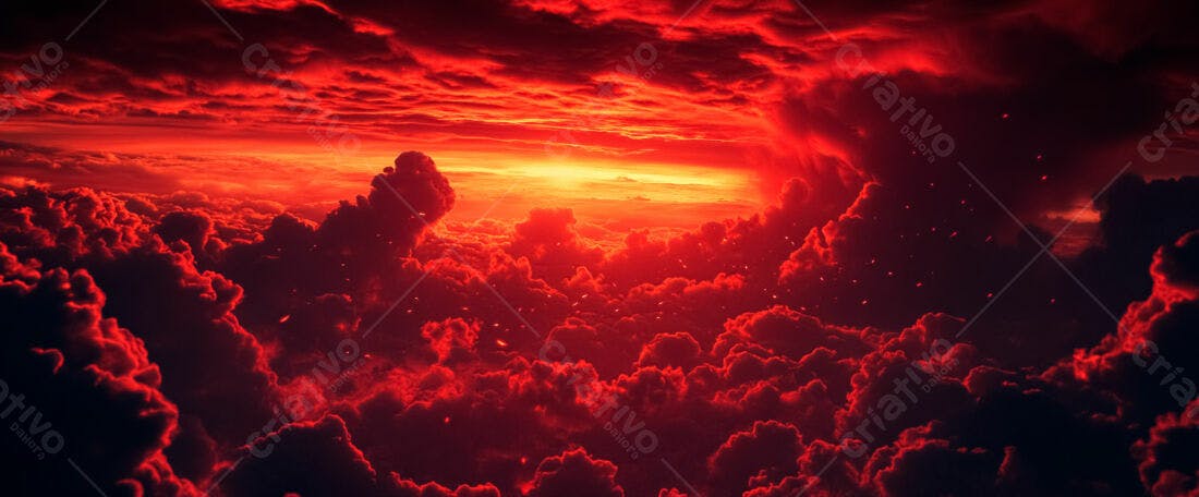 Céu Vermelho Intenso ao Entardecer