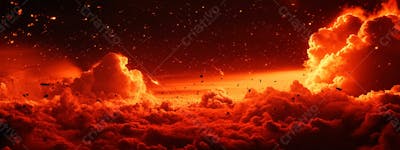 Imagem De Fundo Explosão No Céu Nuvens Escura Com Faíscas
