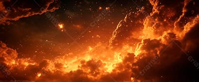 Imagem De Fundo Explosão No Céu Nuvens Escura Com Faíscas