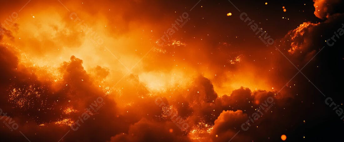 Nuvens de Fogo Infernais Laranjas