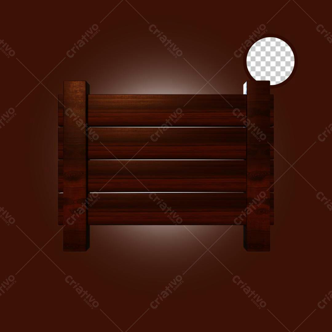 Selo 3D de madeira marrom escura estilo rústico
