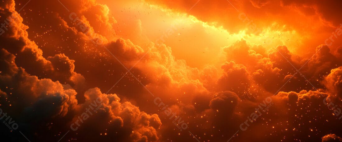 Nuvens alaranjadas céu dramático