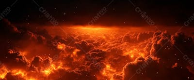 Imagem De Fundo Explosão No Céu Nuvens Escura Com Faíscas