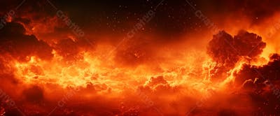 Imagem De Fundo Explosão No Céu Nuvens Escura Com Faíscas