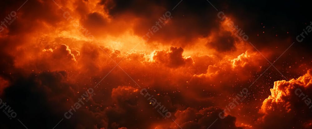 Imagem De Fundo Explosão No Céu Nuvens Escura Com Faíscas