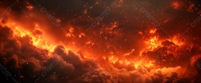 Imagem De Fundo Explosão No Céu Nuvens Escura Com Faíscas