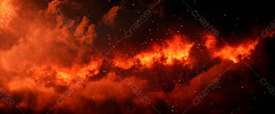 Imagem De Fundo Explosão No Céu Nuvens Escura Com Faíscas