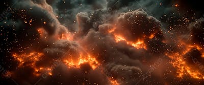 Imagem De Fundo Explosão No Céu Nuvens Escura Com Faíscas