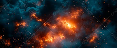 Imagem De Fundo Explosão No Céu Nuvens Escura Com Faíscas