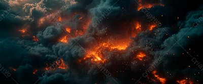 Imagem De Fundo Explosão No Céu Nuvens Escura Com Faíscas
