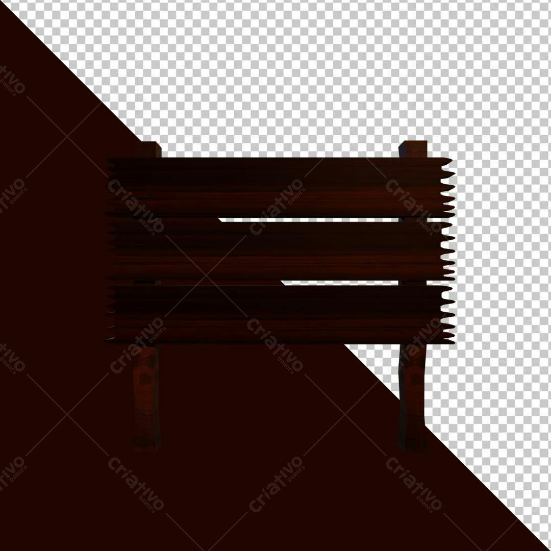 Selo 3D informativo madeira escura