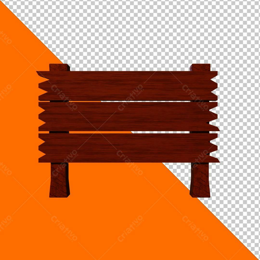 Selo 3D informativo madeira marrom