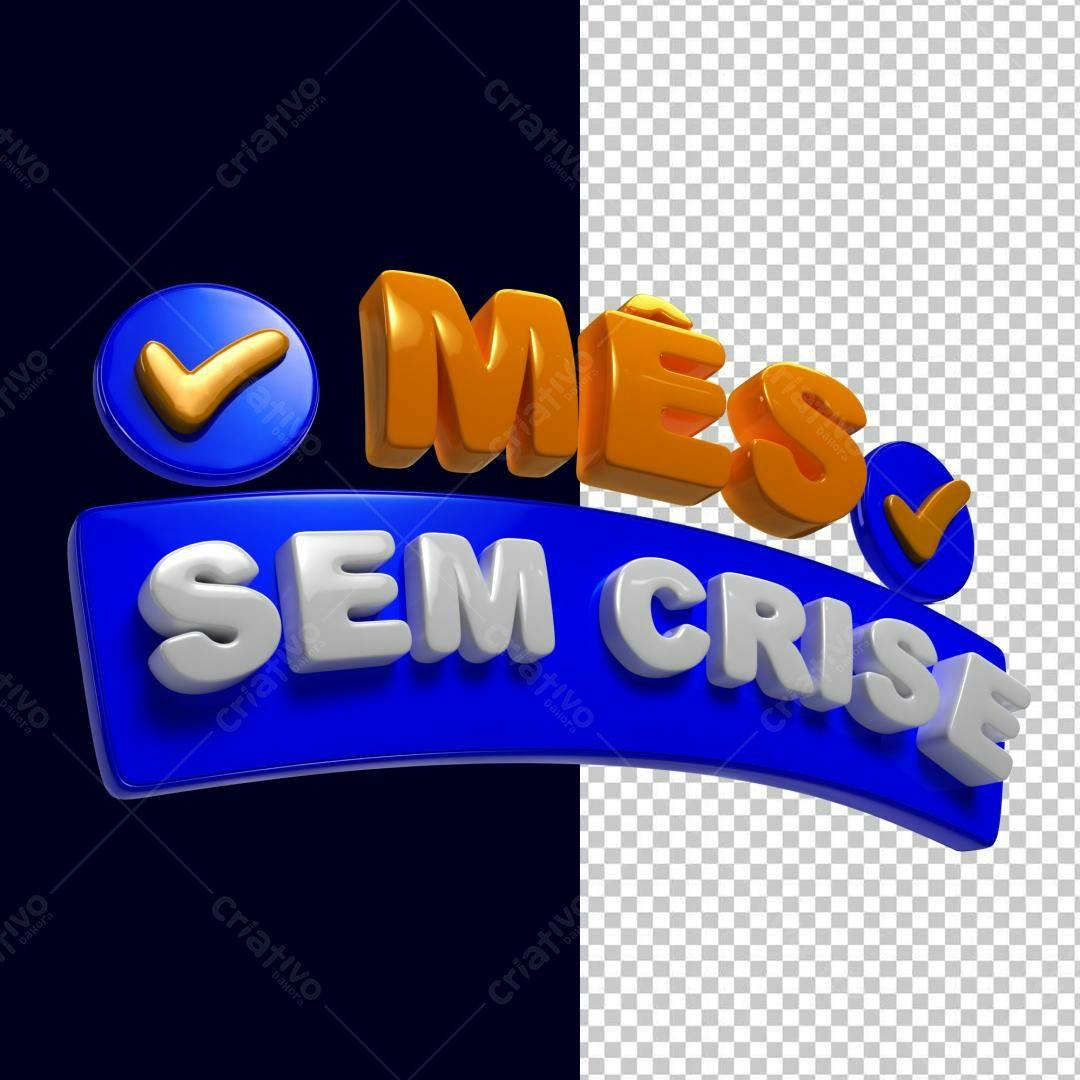 Selo 3D promocional azul laranja e branco