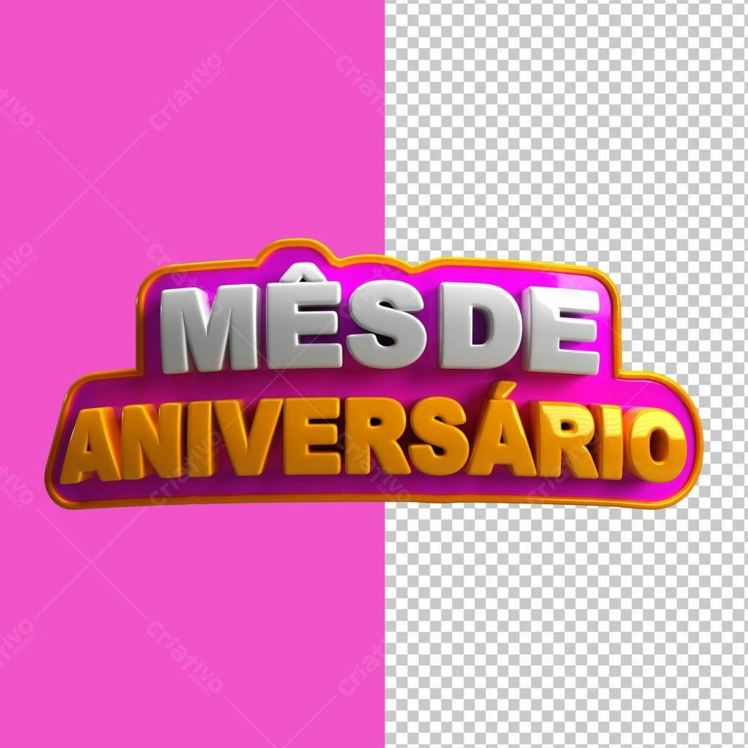Selo 3D de aniversário rosa e dourado