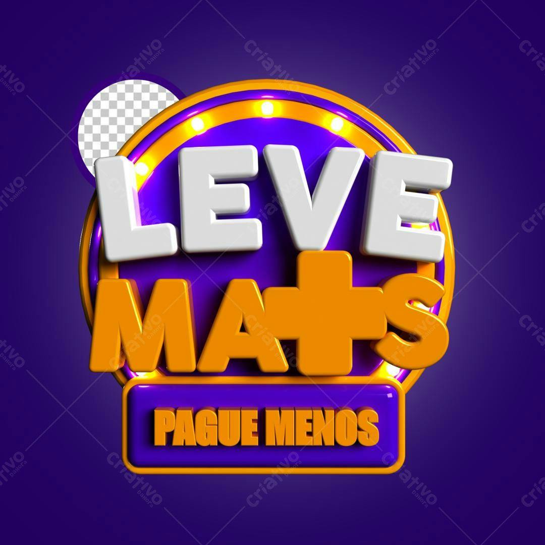 Selo 3D promocional estilo retrô branco laranja e roxo