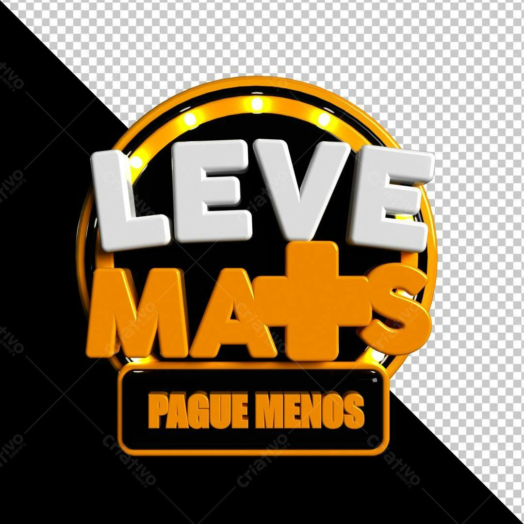 Selo 3D promocional laranja e branco