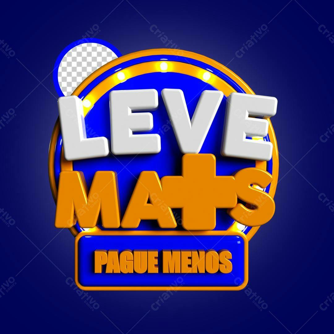 Selo 3D promocional azul laranja e branco