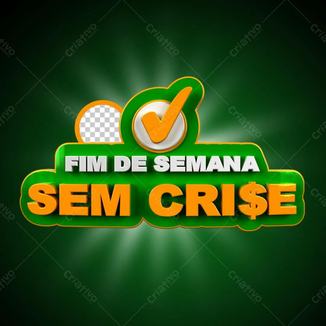 Selo 3D promocional verde e laranja