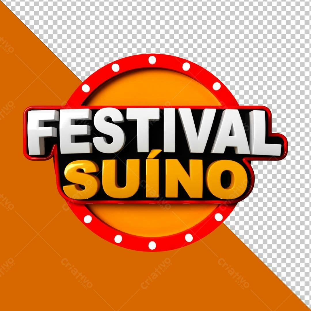 Selo 3D promocional evento vermelho e amarelo