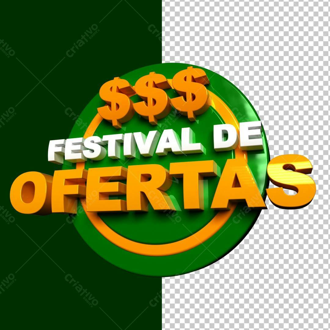 Selo 3D promocional verde e laranja