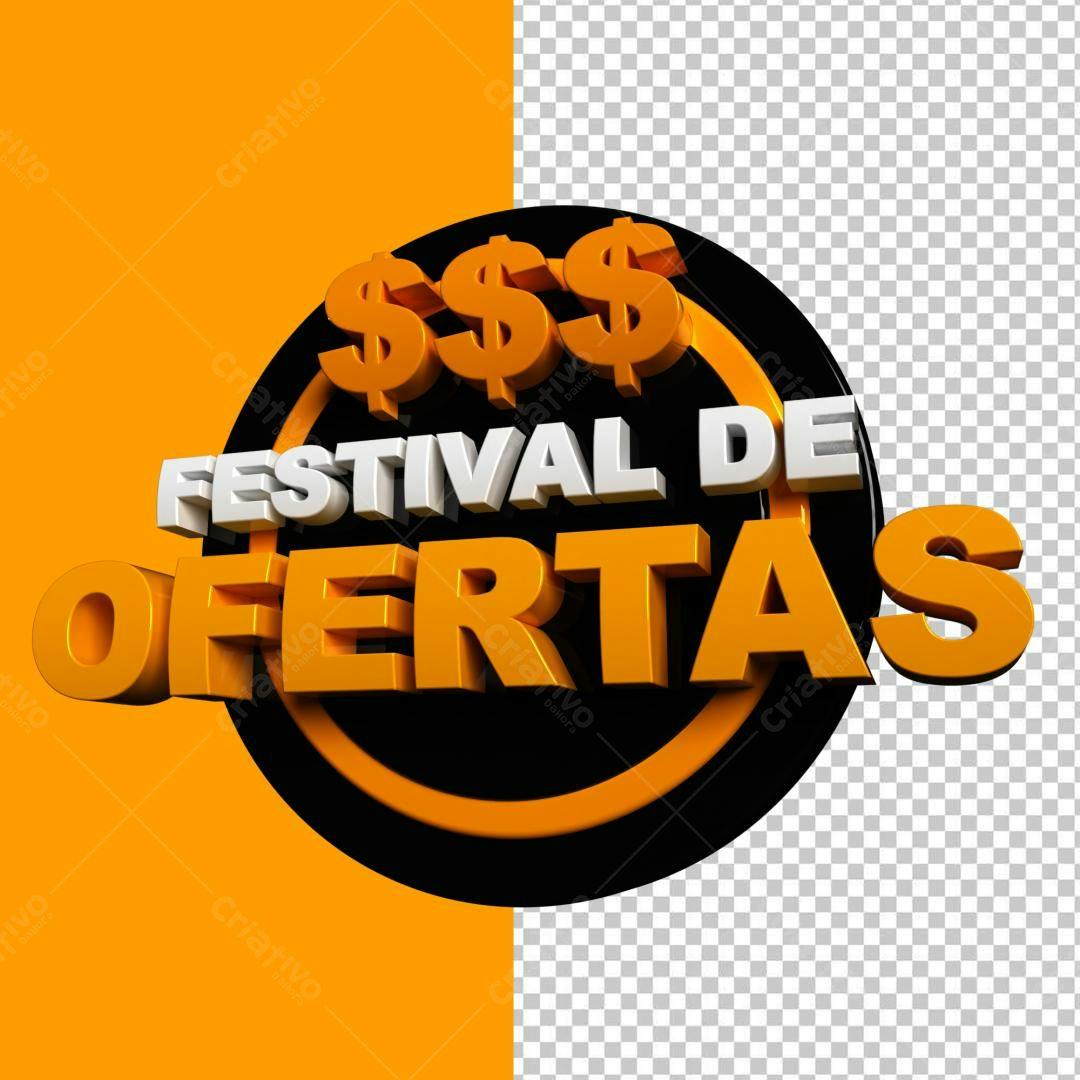 Selo 3D promocional laranja e preto
