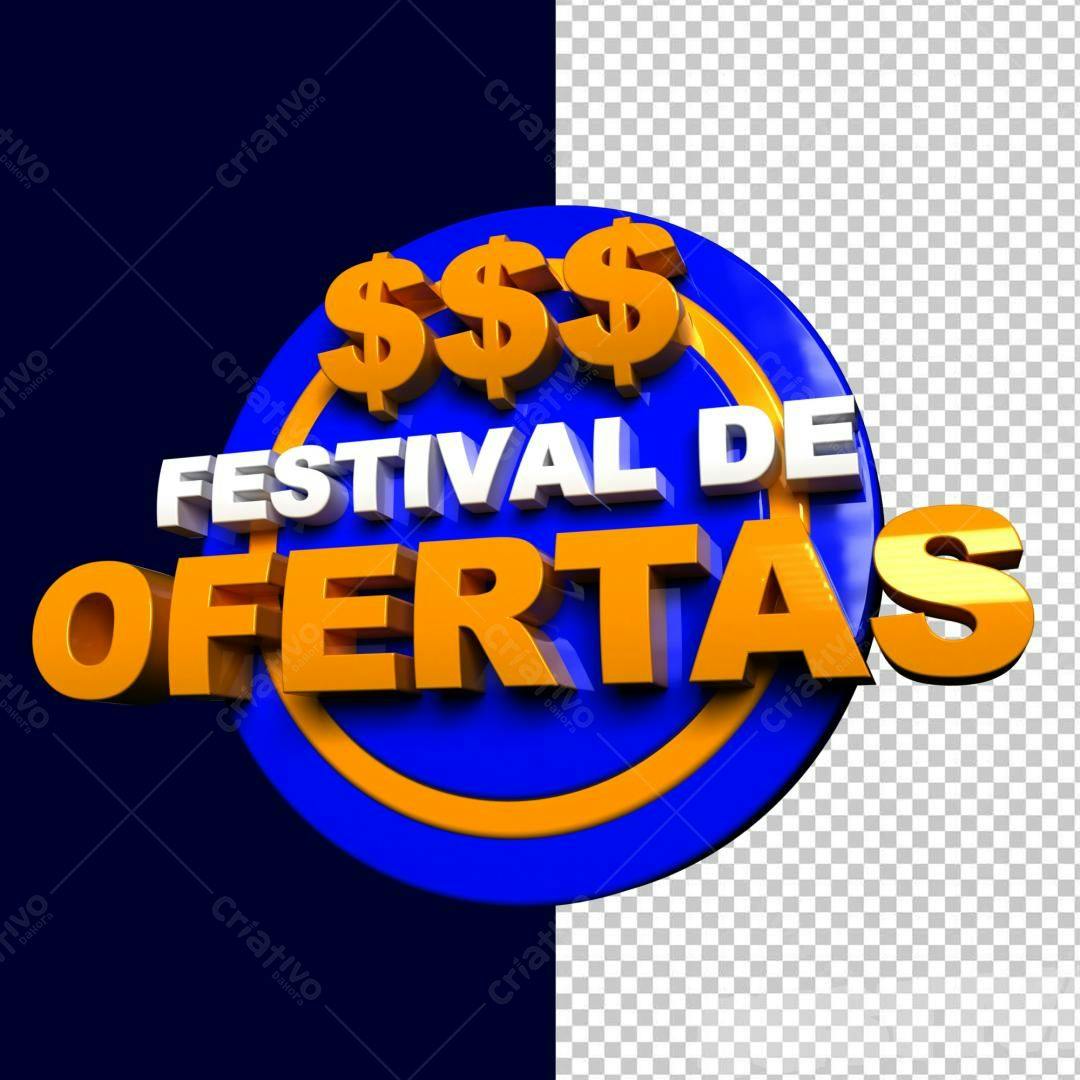 Selo 3D promocional azul e laranja