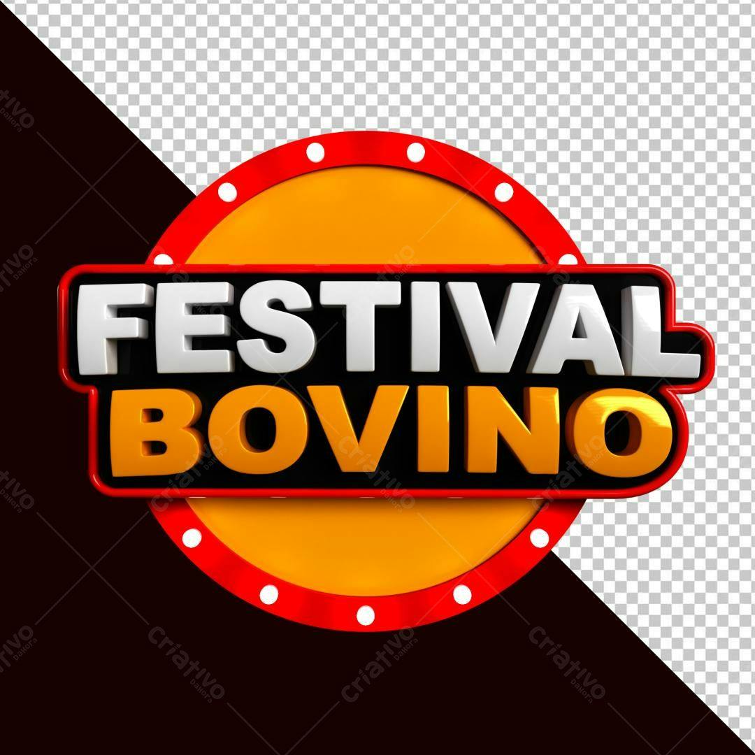 Selo 3D evento festivo laranja e branco