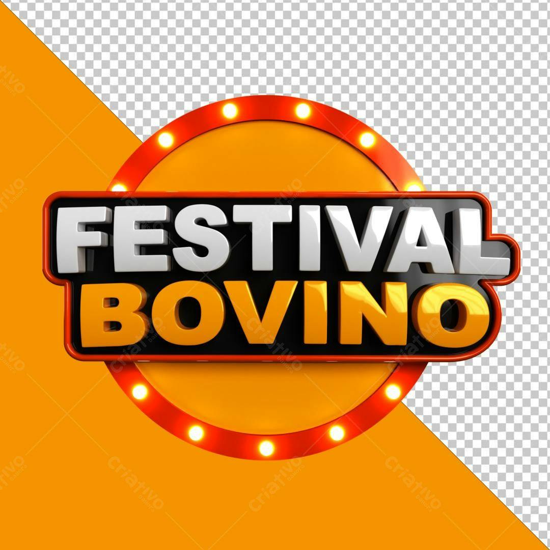 Selo 3D evento promocional laranja e vermelho